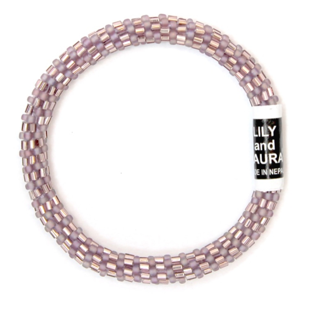 LILY and LAURA Lavender Taffeta Beaded Bracelet